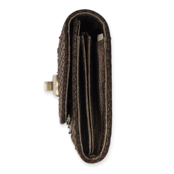 Sweet Charity Bronze Clutch in Python Leather, Silver hardware - Image 4