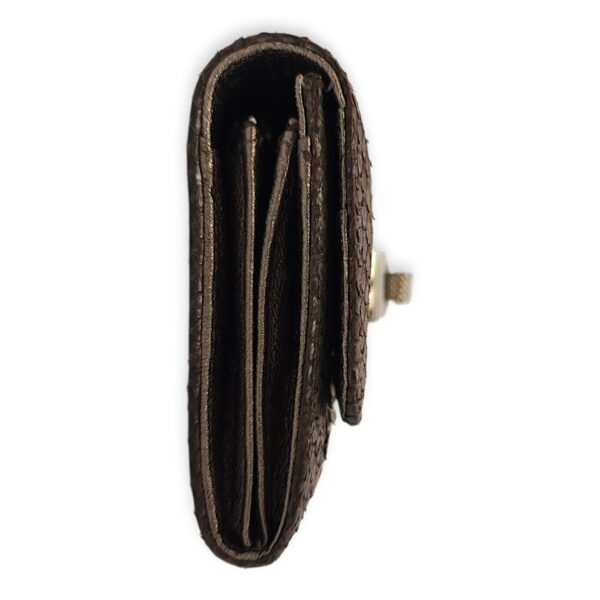 Sweet Charity Bronze Clutch in Python Leather, Silver hardware - Image 5