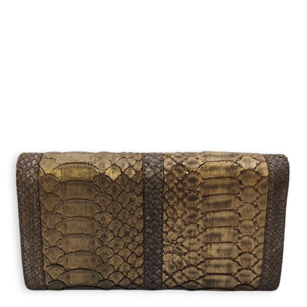 Sweet Charity Bronze Clutch in Python Leather, Silver hardware - Image 3