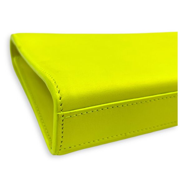 Belle De Jour Neon Yellow Clutch in Calfskin, Silver hardware - Image 10