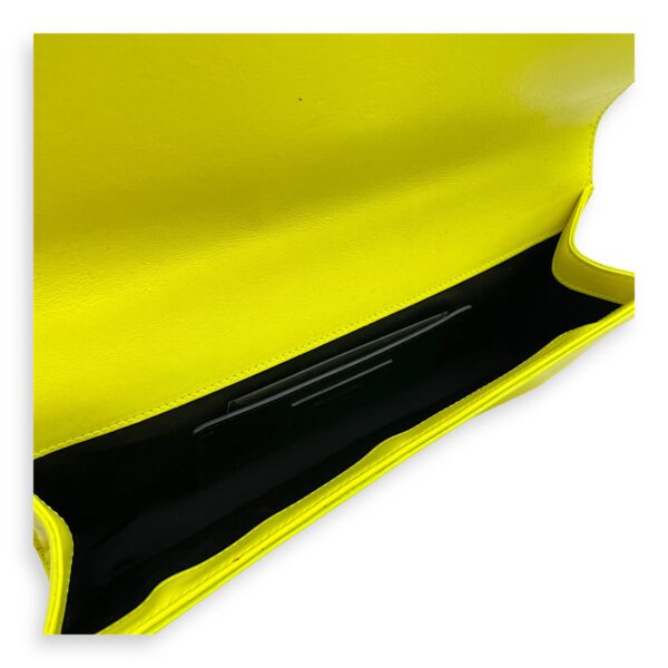 Belle De Jour Neon Yellow Clutch in Calfskin, Silver hardware - Image 7