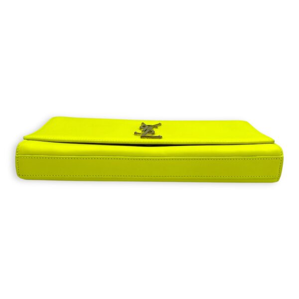 Belle De Jour Neon Yellow Clutch in Calfskin, Silver hardware - Image 6