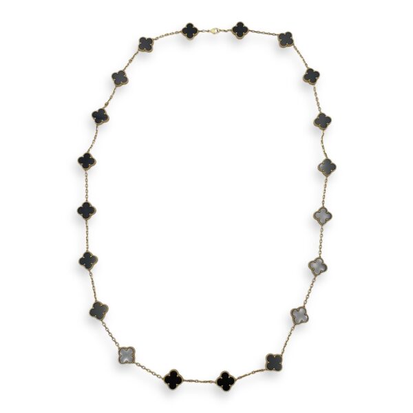 Vintage Alhambra, 20 Motifs Long Necklace in Onyx - Image 4