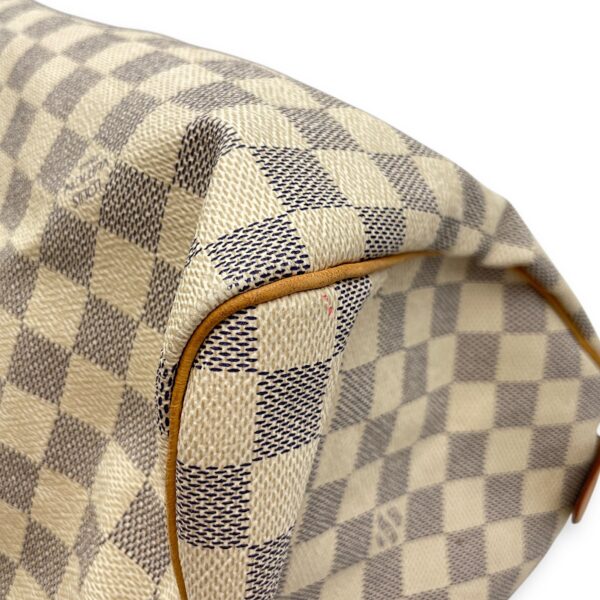 Azur Damier Speedy White Top Handle Bag, Gold hardware - Image 9