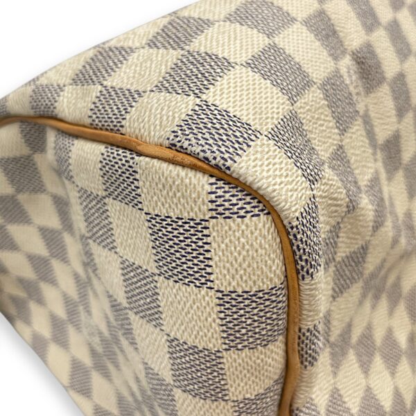 Azur Damier Speedy White Top Handle Bag, Gold hardware - Image 8