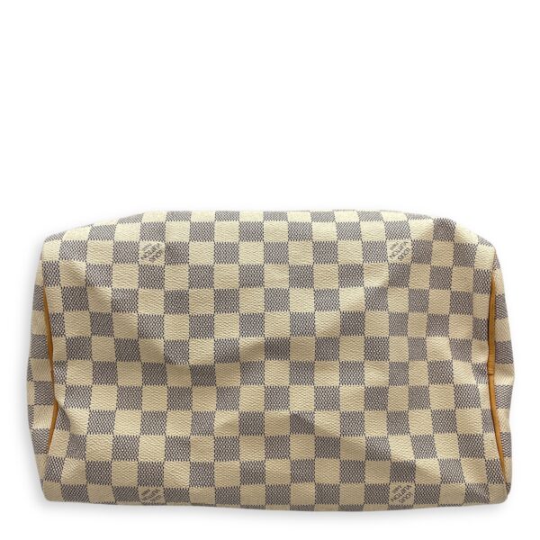 Azur Damier Speedy White Top Handle Bag, Gold hardware - Image 6