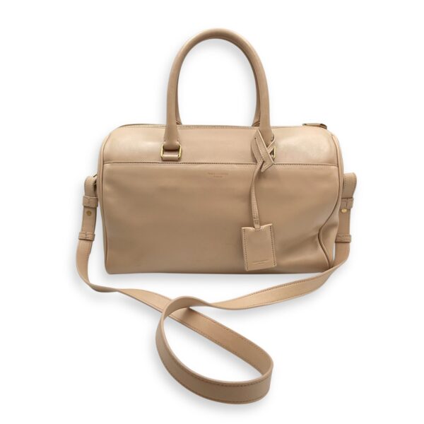 Boston Beige Shoulder Bag in Calfskin, Gold hardware - Image 17