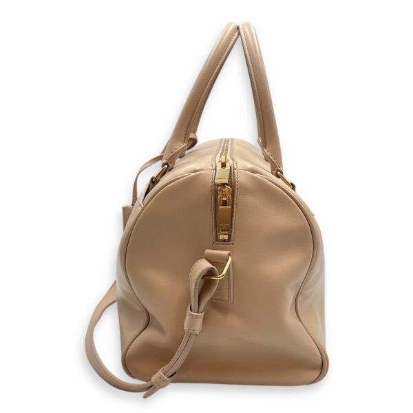 Boston Beige Shoulder Bag in Calfskin, Gold hardware - Image 5