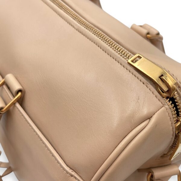 Boston Beige Shoulder Bag in Calfskin, Gold hardware - Image 14