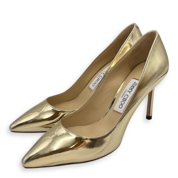Romy 85 37.5 Metallic Gold Heels - Image 3