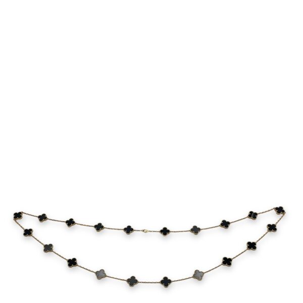 20 Motif Necklace in Black, Gold Hardware