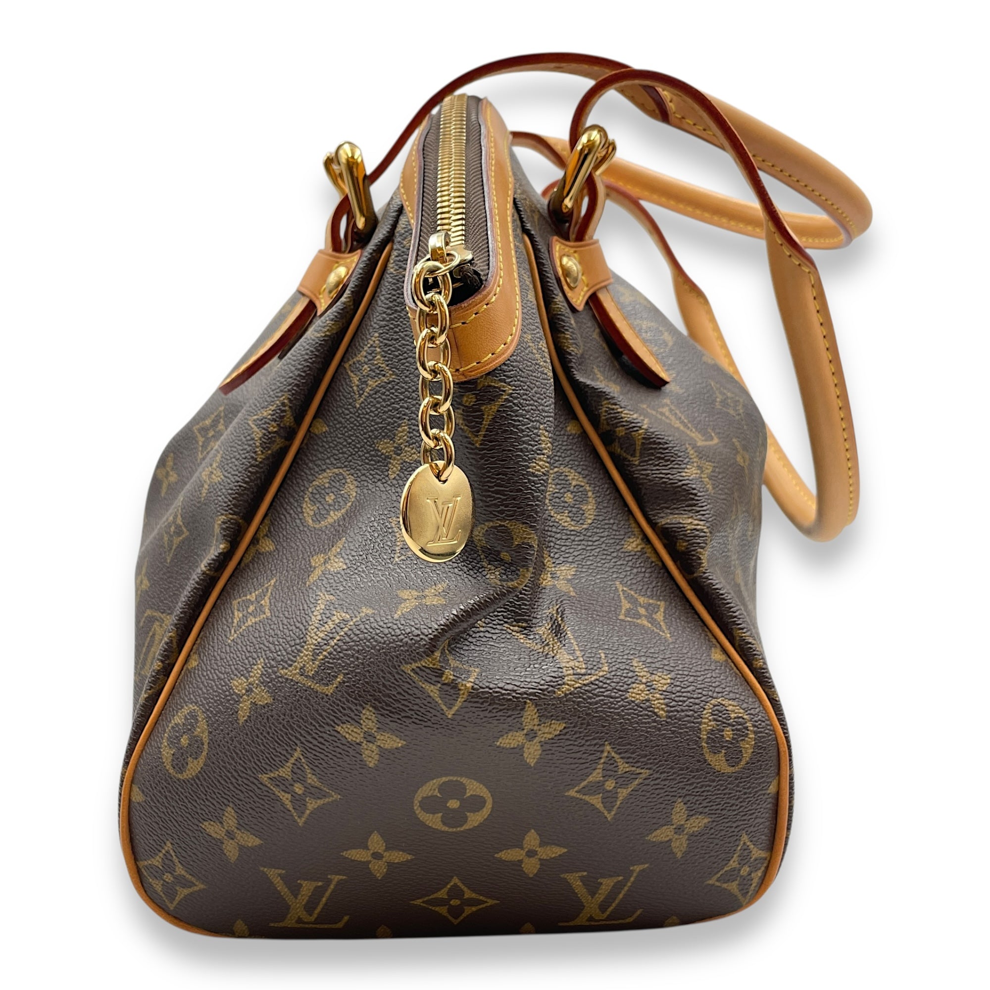 Tivoli GM Monogram Brown Top Handle Bag in Canvas, Gold hardware - Image 4