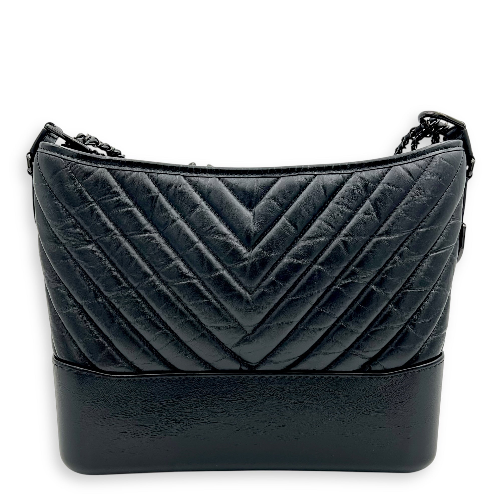 Gabrielle Large Black Shoulder Bag in Calfskin, So Black hardware - Image 3