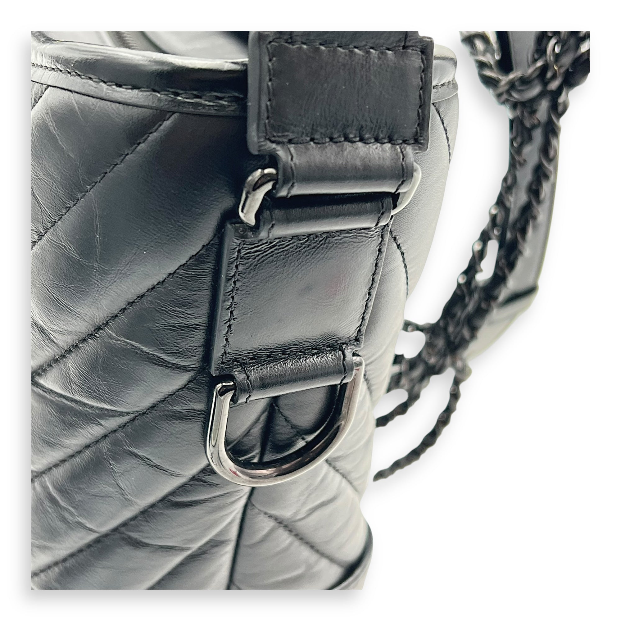 Gabrielle Large Black Shoulder Bag in Calfskin, So Black hardware - Image 8