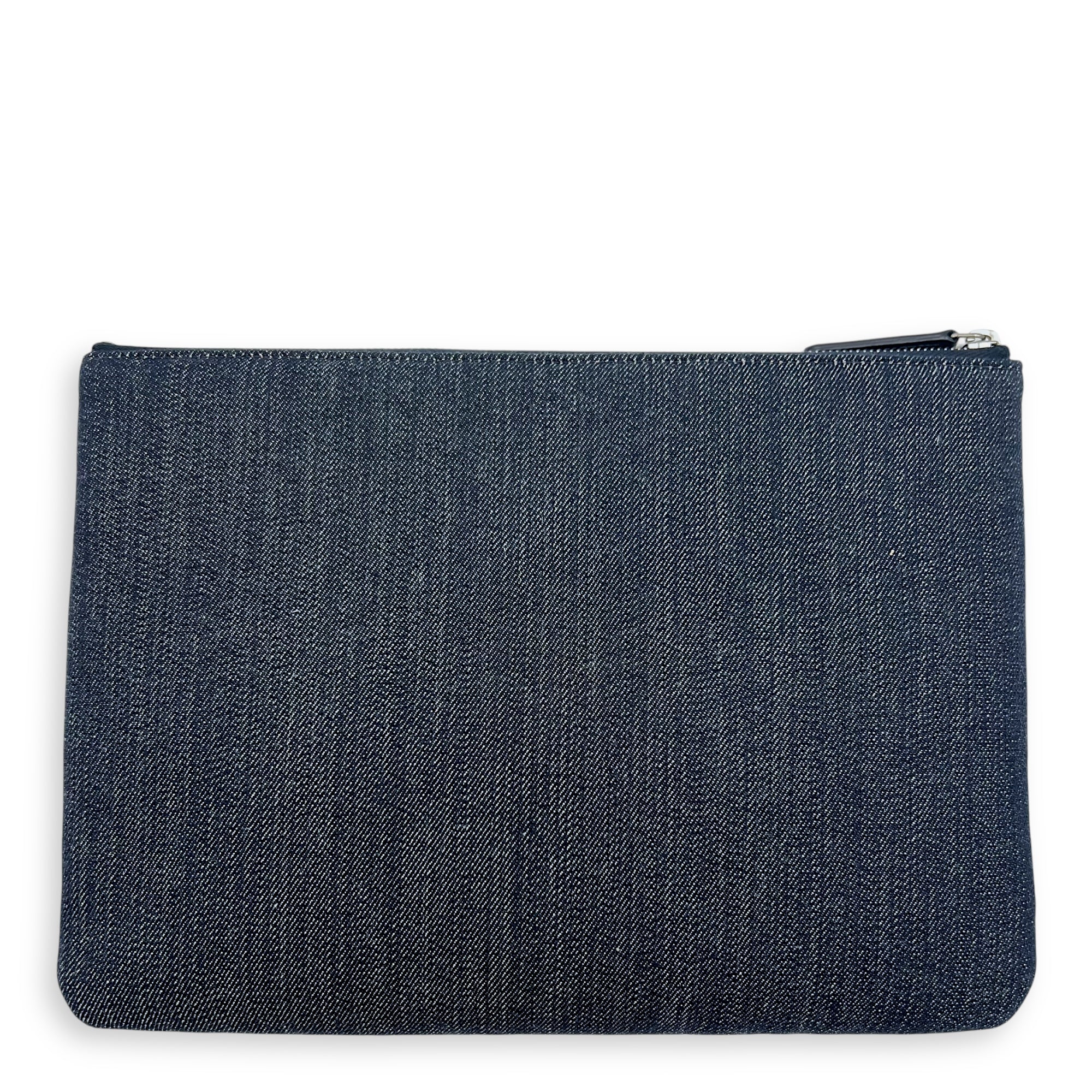 Deauville Pouch Blue in Denim, Silver hardware - Image 3