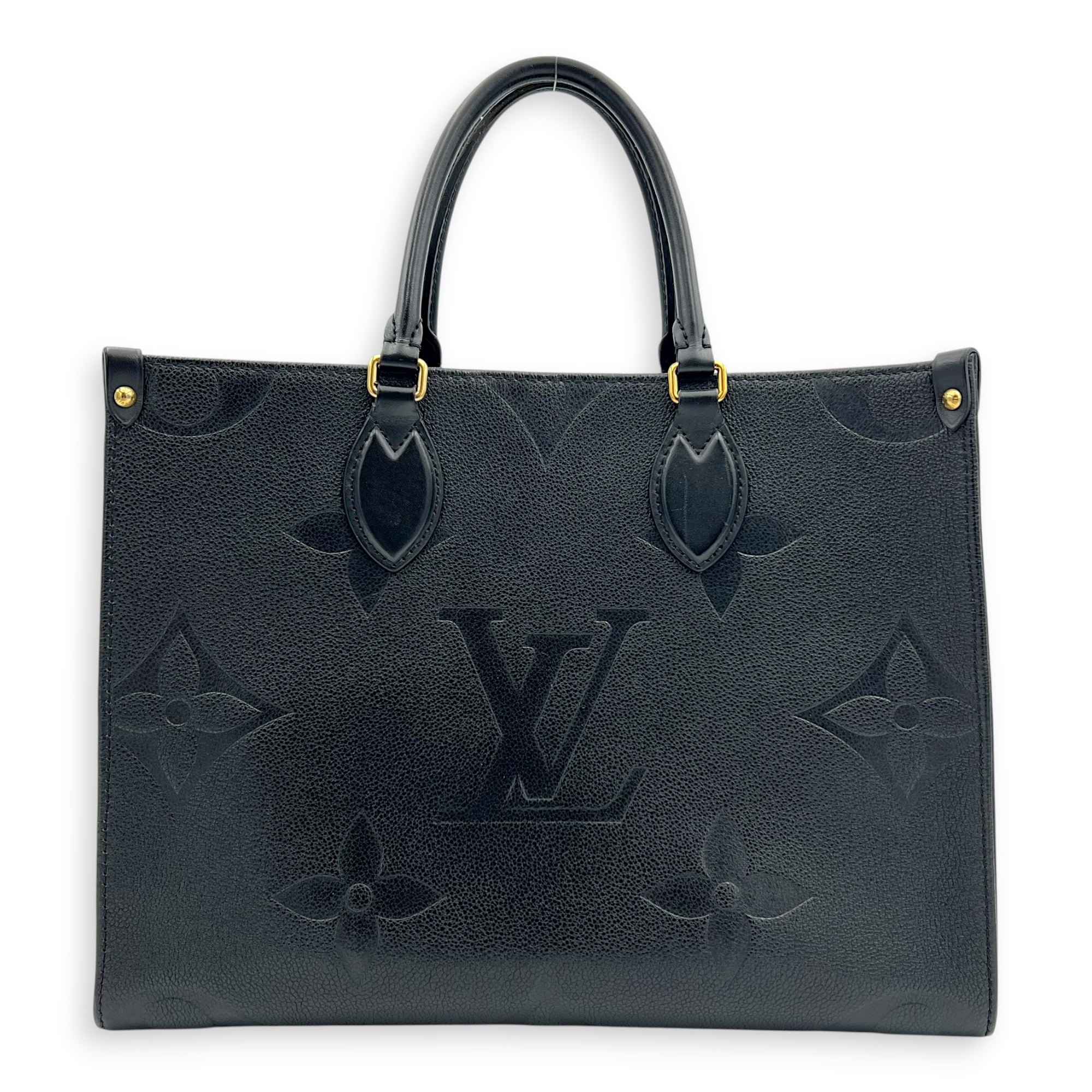 OnTheGo Tote Bag Black in Empreinte Leather, Gold hardware