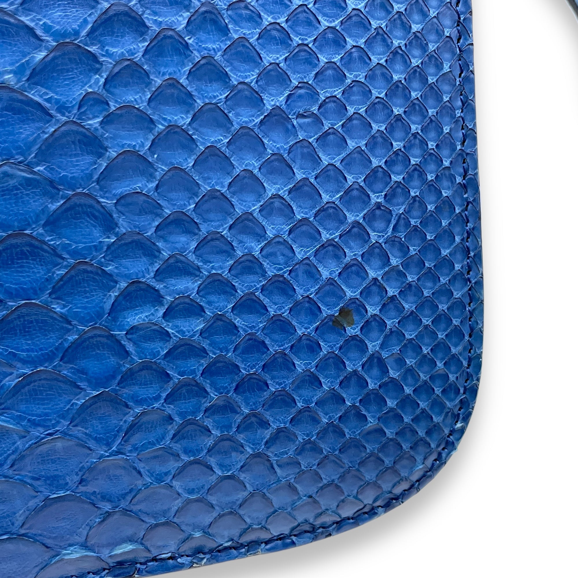 Box Medium Cobalt Shoulder Bag in Python Leather, Gold hardware - Image 9