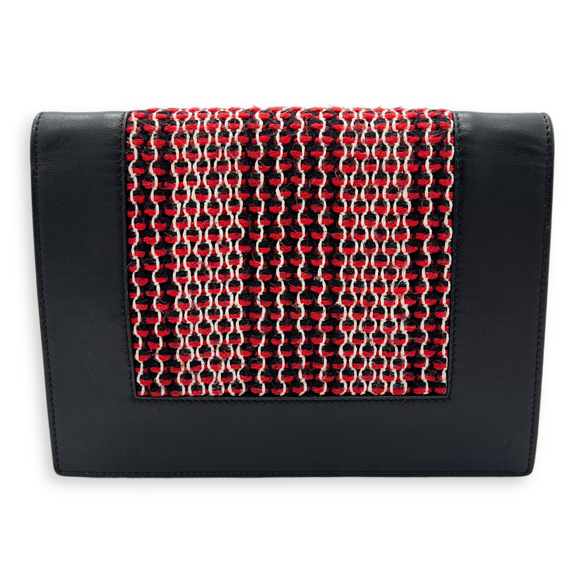 Frame Black Wallet On Chain in Calfskin, Silver hardware - Image 3