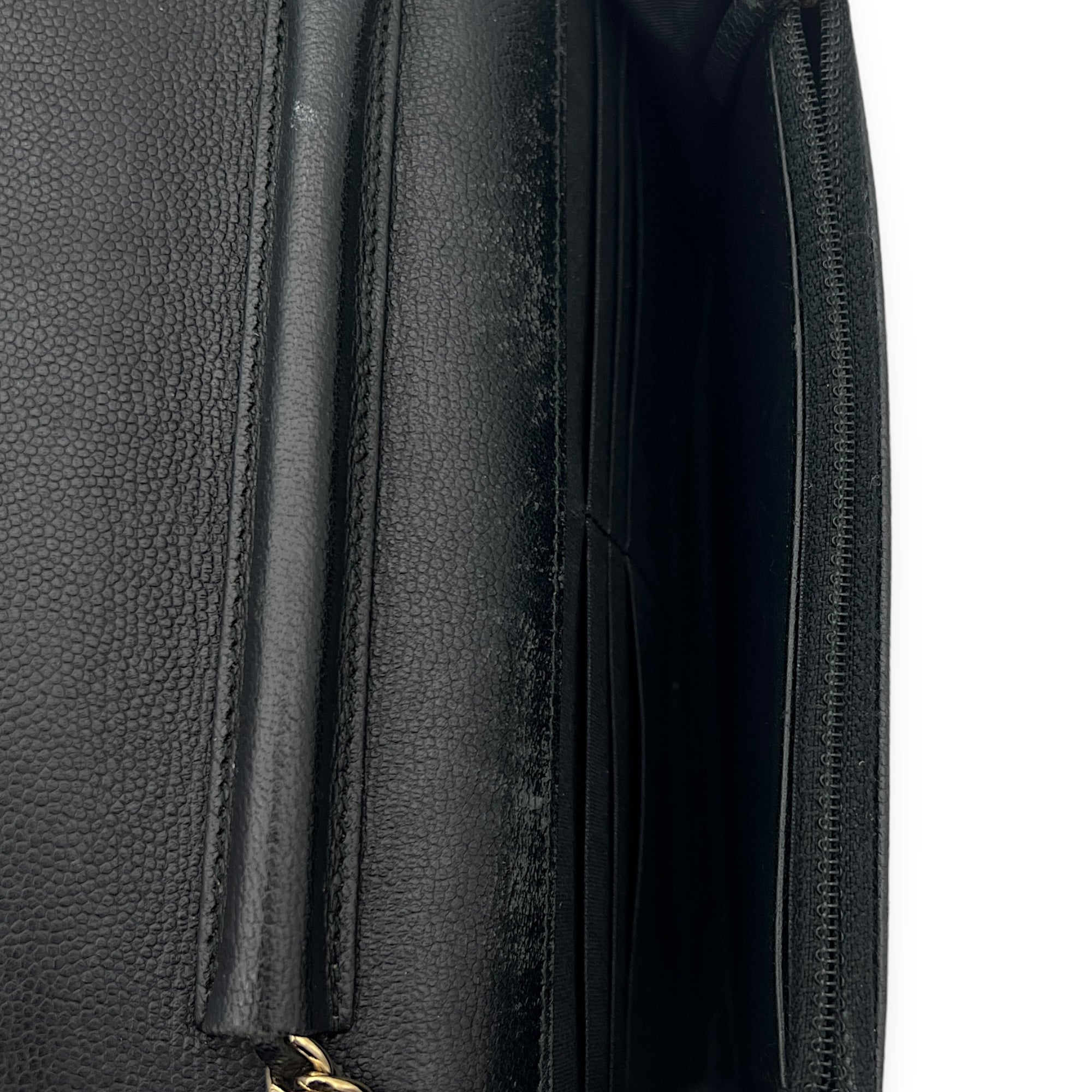 Boy Wallet On Chain Black in Caviar Leather, Gold hardware - Image 7