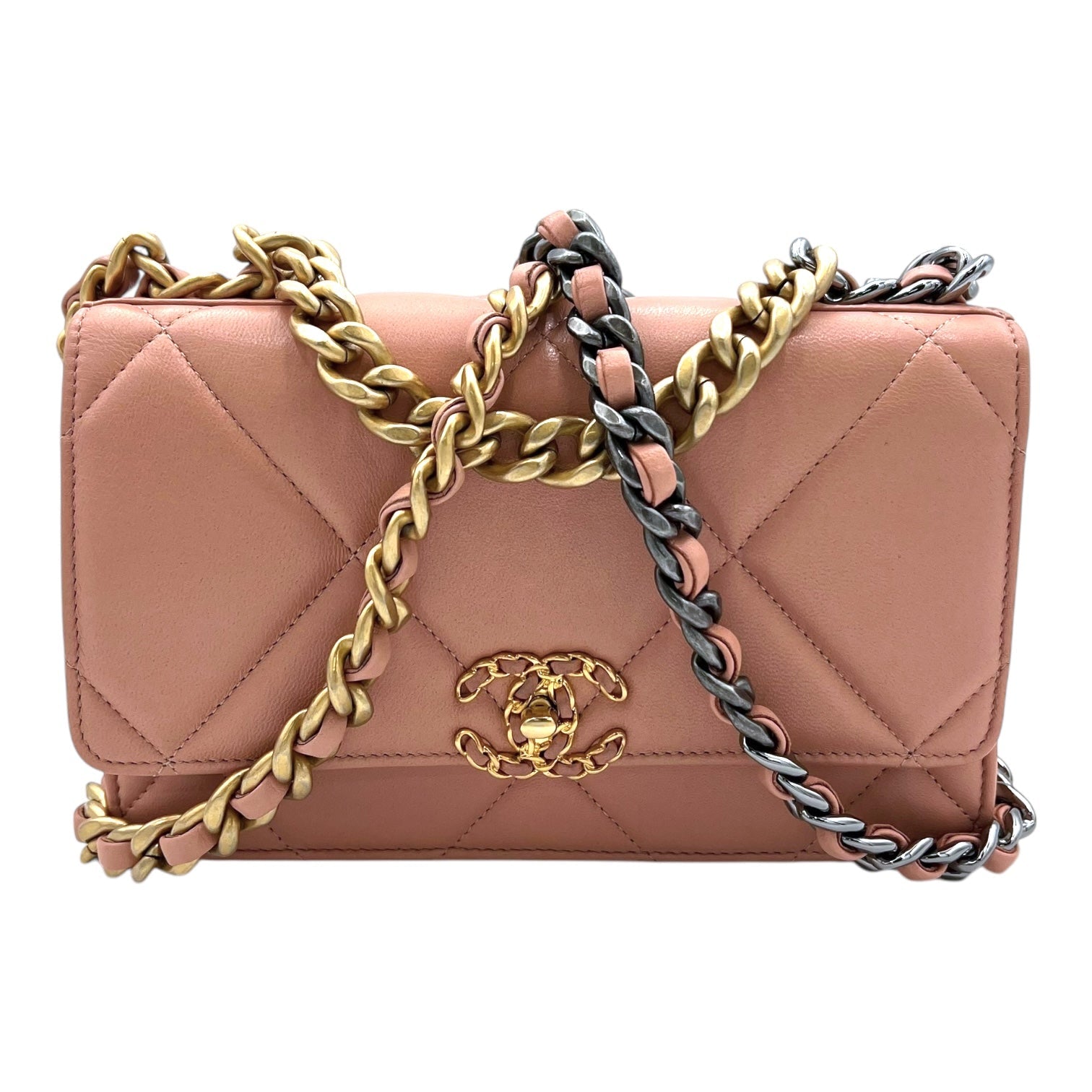 C19 Wallet On Chain Beige in Lambskin, Mixed hardware - Image 11
