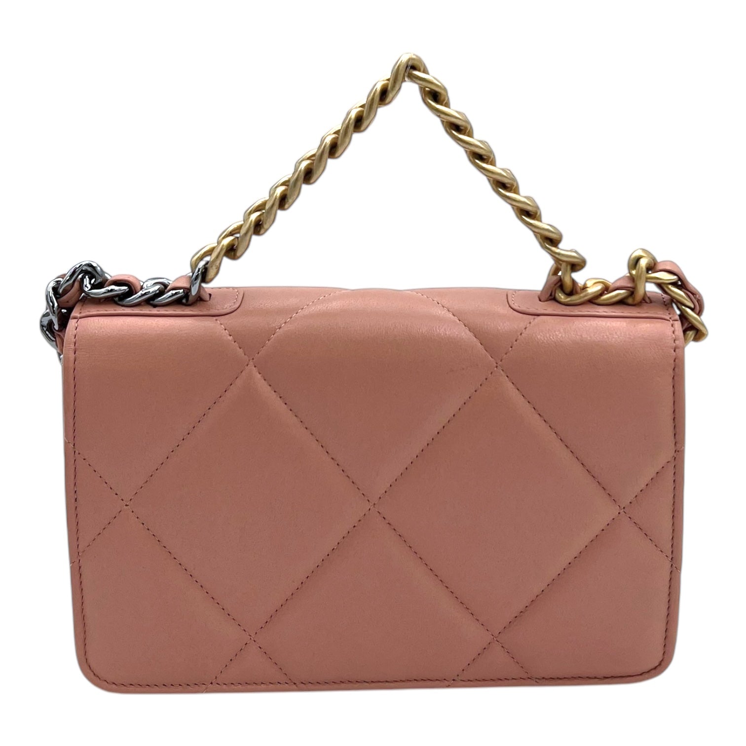 C19 Wallet On Chain Beige in Lambskin, Mixed hardware - Image 3