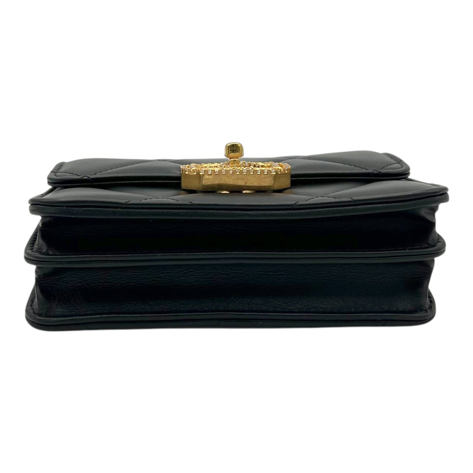 CC Clutch Black in Lambskin, Gold hardware - Image 6