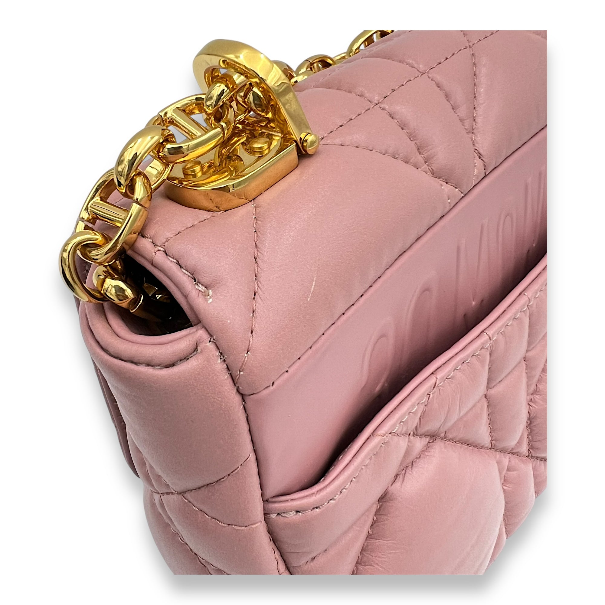 Caro Small Pink Crossbody Bag, Gold hardware - Image 8