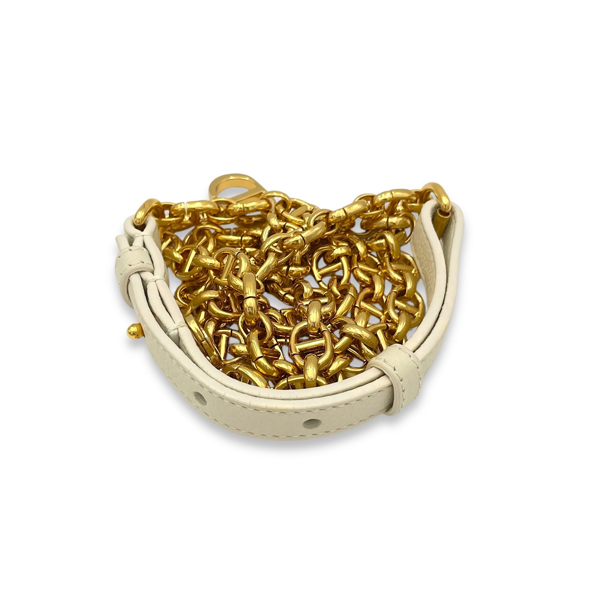 Dior Caro Pouch White in Calfskin, Gold hardware - Image 13