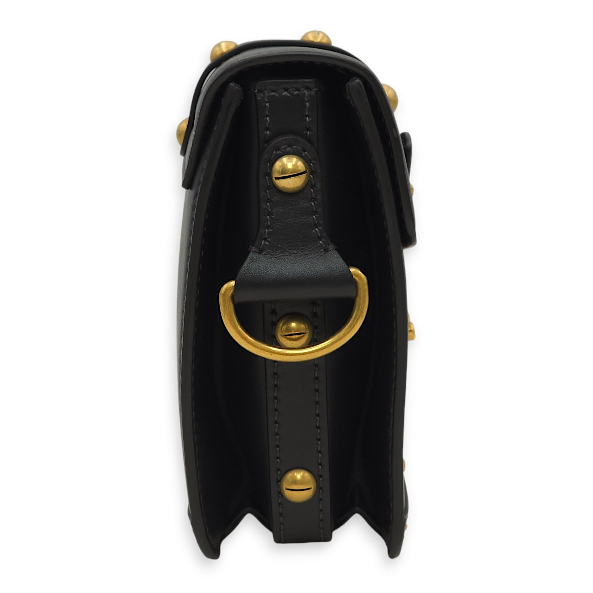 Dioraddict Square Flap Black Shoulder Bag in Calfskin, Gold hardware - Image 7