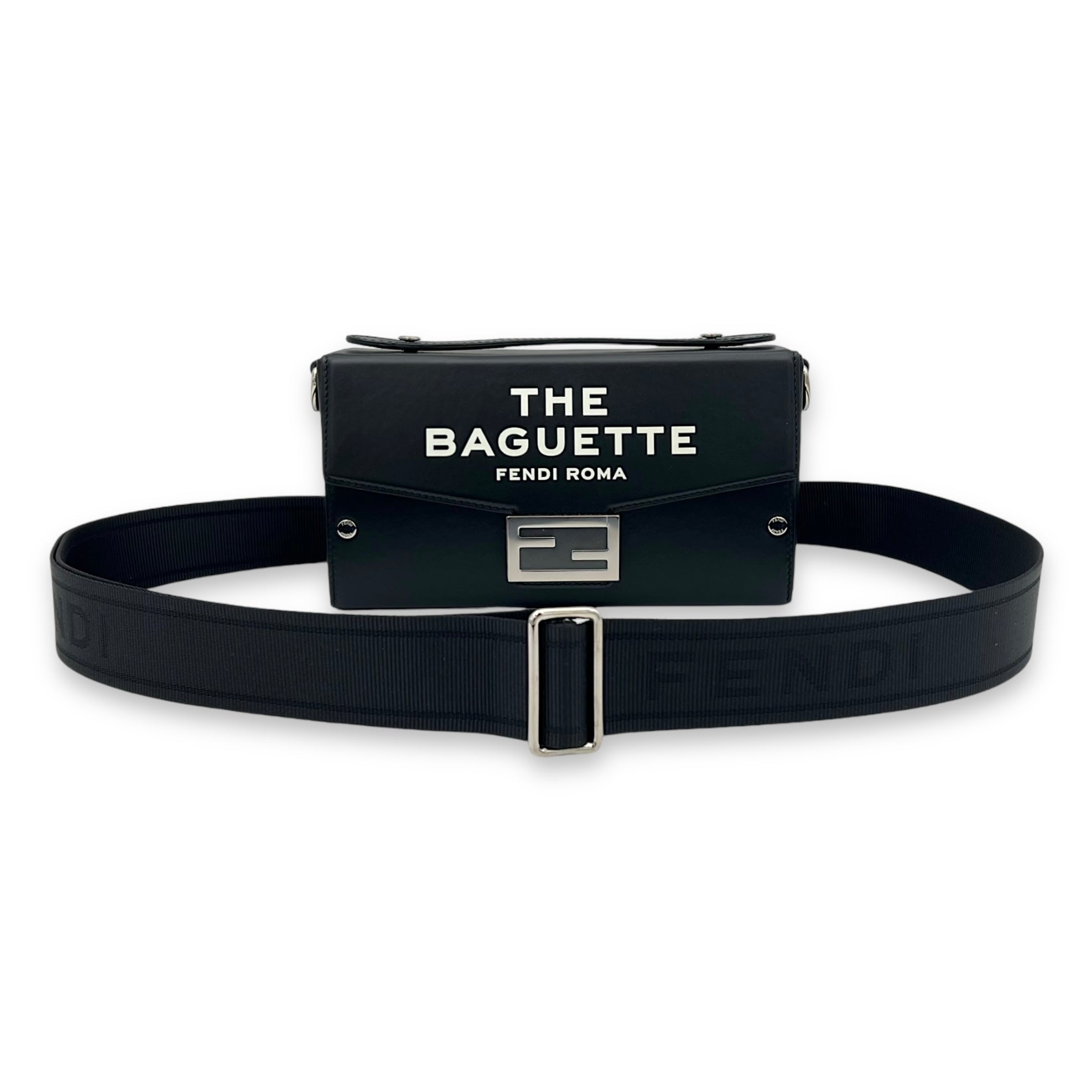 Baguette Box Marc Jacobs Black Crossbody Bag in Calfskin, Silver hardware - Image 10