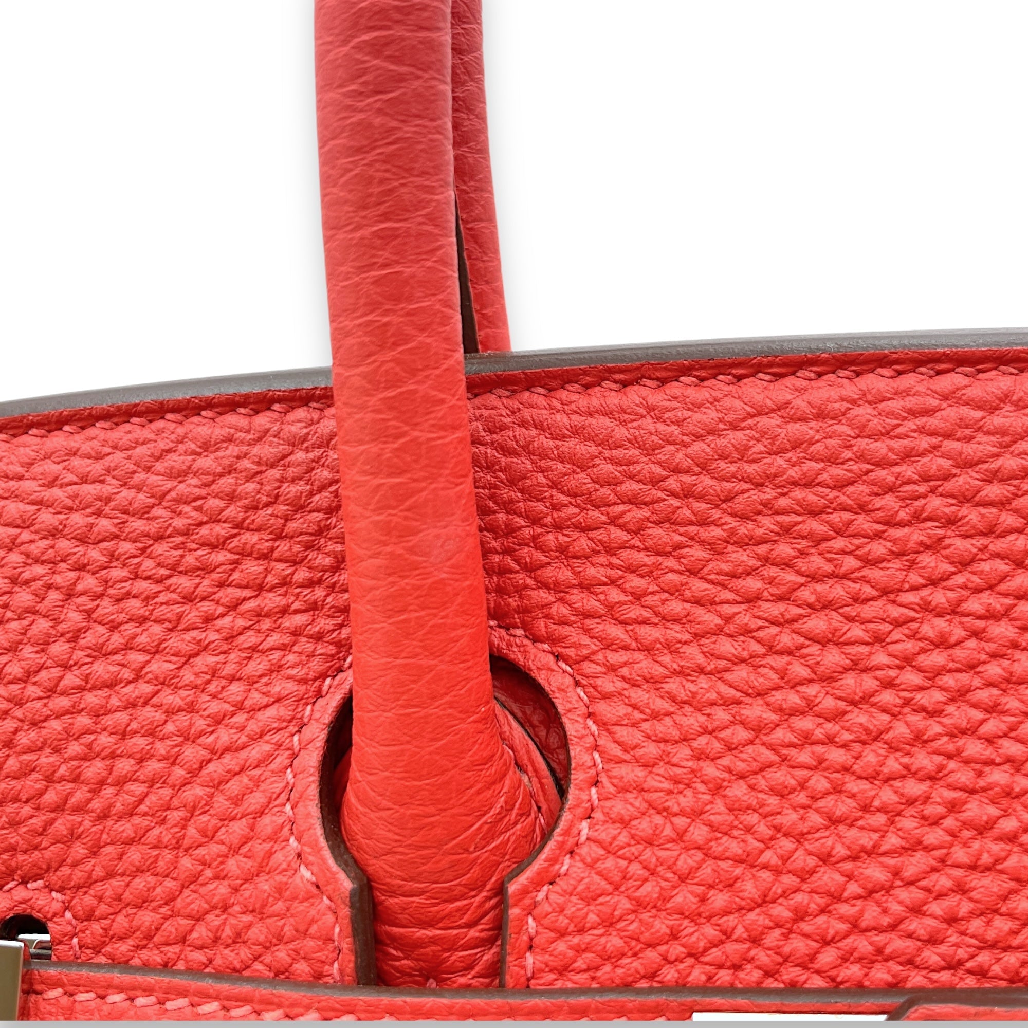 Birkin 30 Rouge Pivoine in Togo, Palladium hardware - Image 9