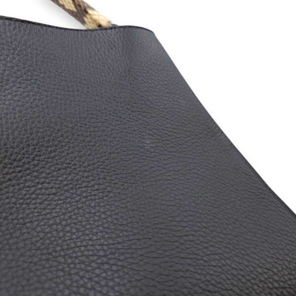 Capucines Black Crossbody in Python Leather, Silver hardware - Image 11