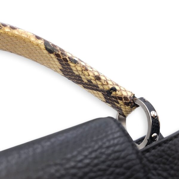 Capucines Black Crossbody in Python Leather, Silver hardware - Image 16