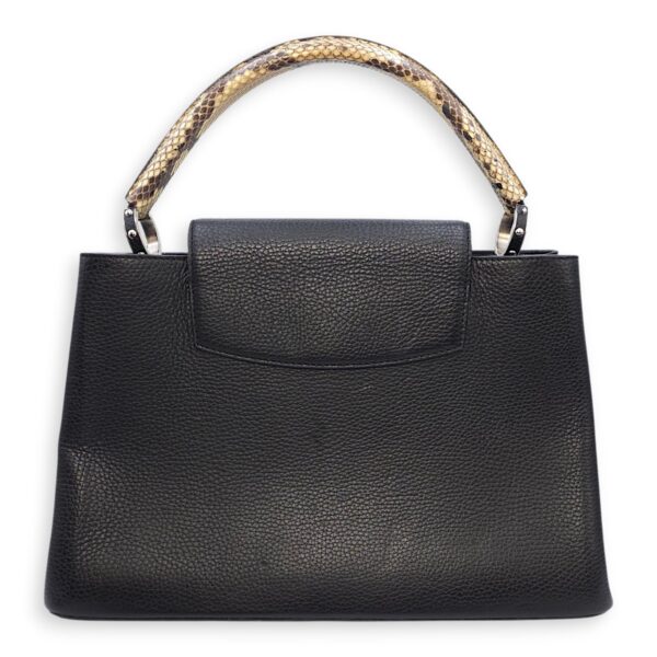 Capucines Black Crossbody in Python Leather, Silver hardware - Image 3