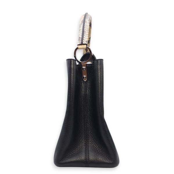 Capucines Black Crossbody in Python Leather, Silver hardware - Image 4