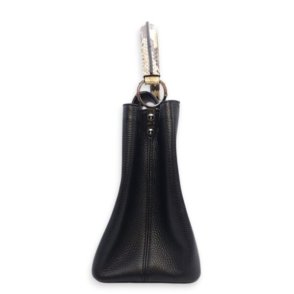 Capucines Black Crossbody in Python Leather, Silver hardware - Image 5