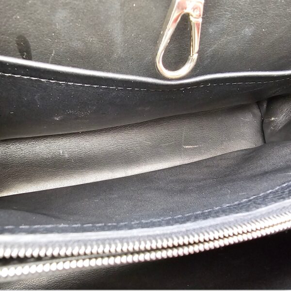 Capucines Black Crossbody in Python Leather, Silver hardware - Image 8