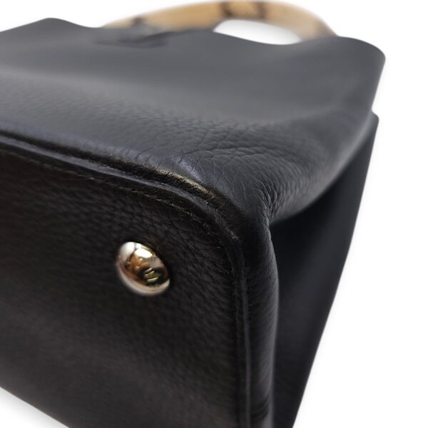 Capucines Black Crossbody in Python Leather, Silver hardware - Image 9