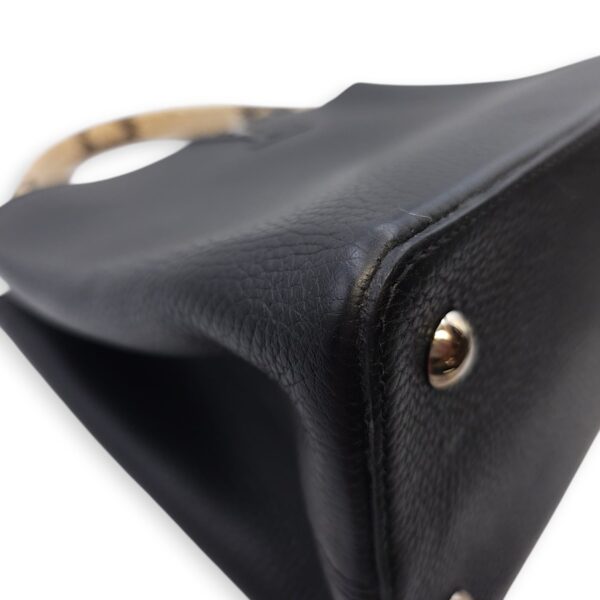 Capucines Black Crossbody in Python Leather, Silver hardware - Image 10