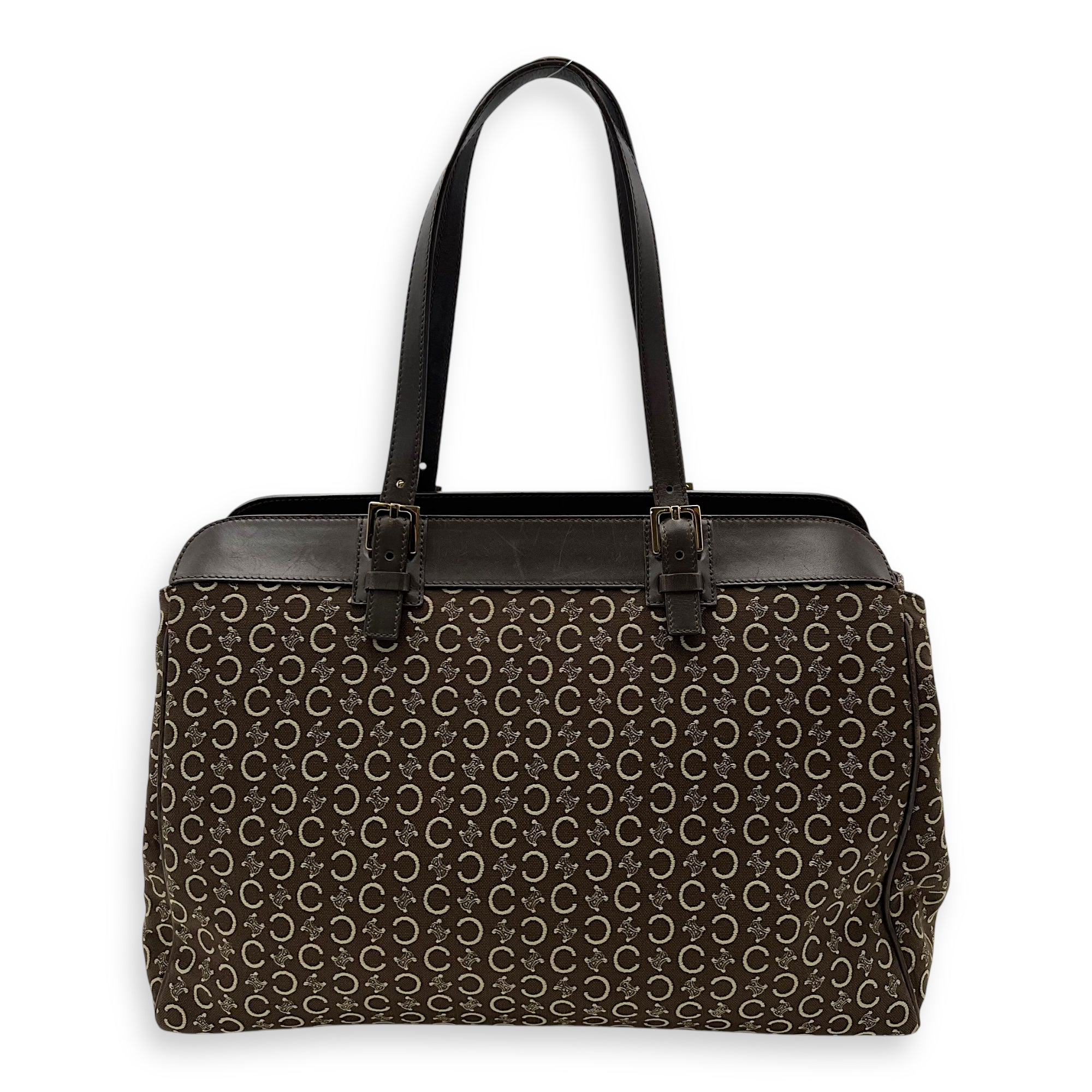 Macadam Brown Tote Bag in Canvas, Gold hardware