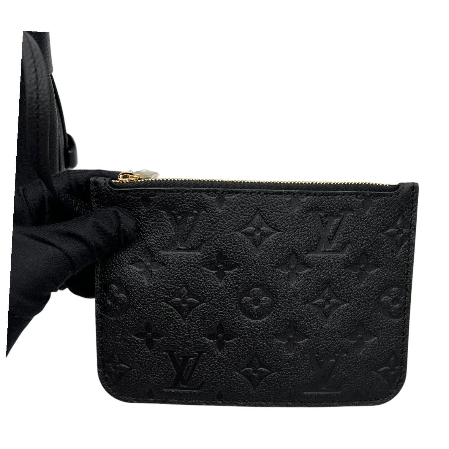 Loop Hobo Black Shoulder Bag in Empreinte Leather, Gold hardware - Image 11