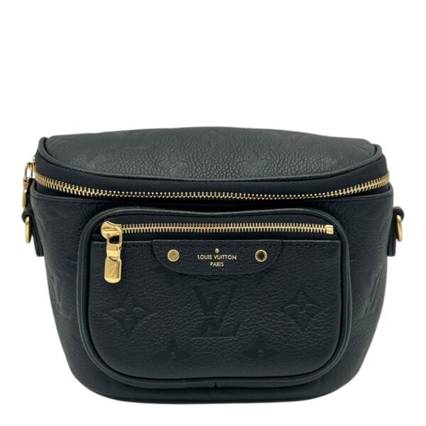 BumBag Belt Bag Black in Empreinte Leather, Gold hardware