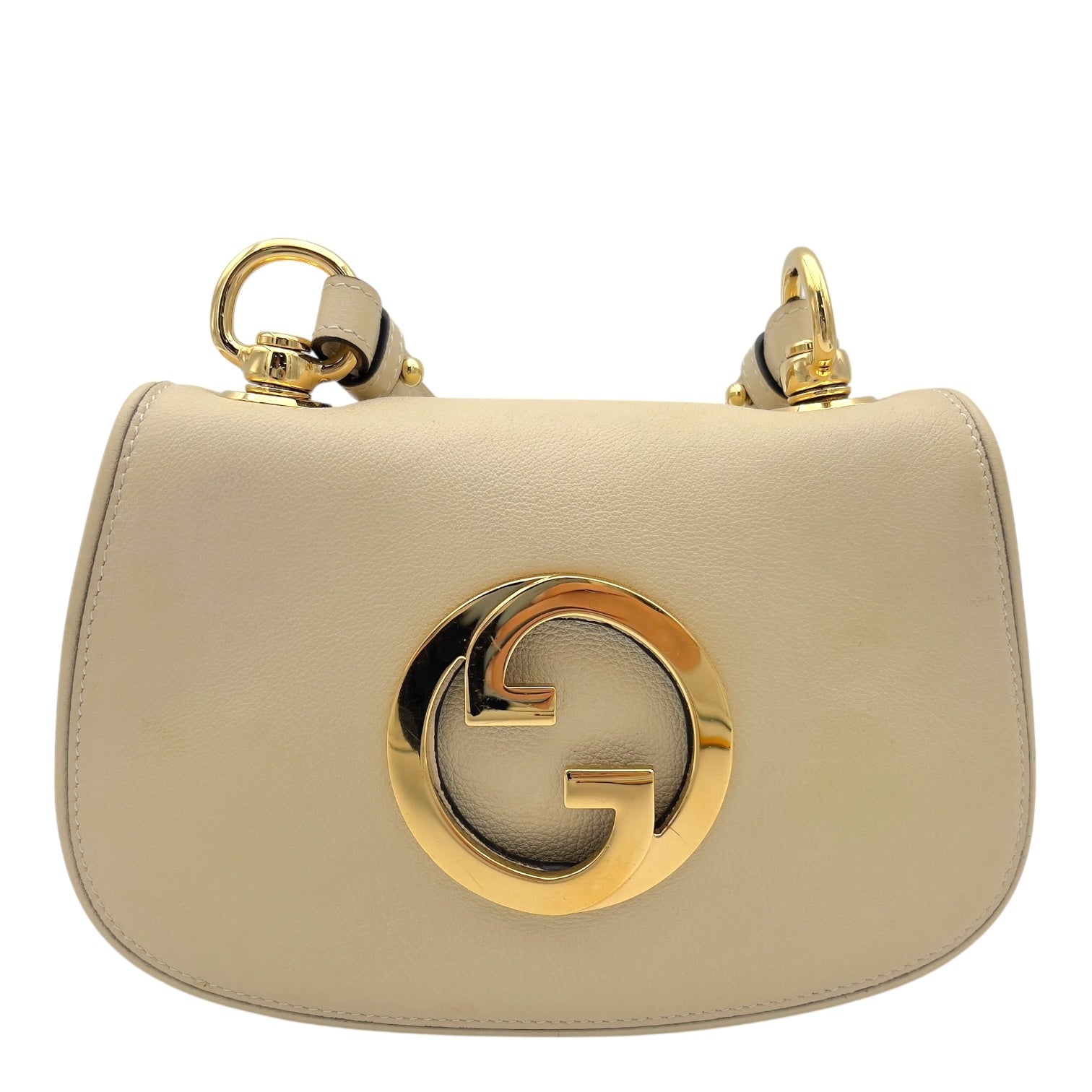 Blondie Mini White Shoulder Bag in Calfskin, Gold hardware