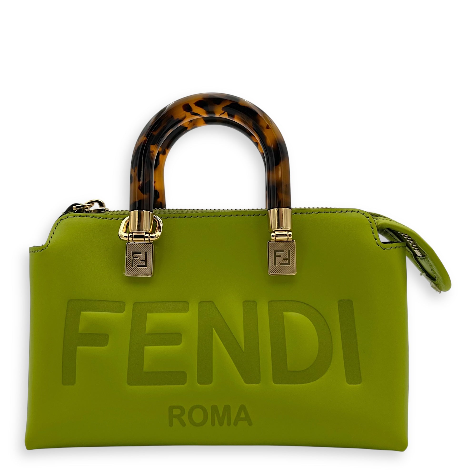 By The Way Mini Wasabi Green Top Handle Bag in Calfskin, Gold hardware