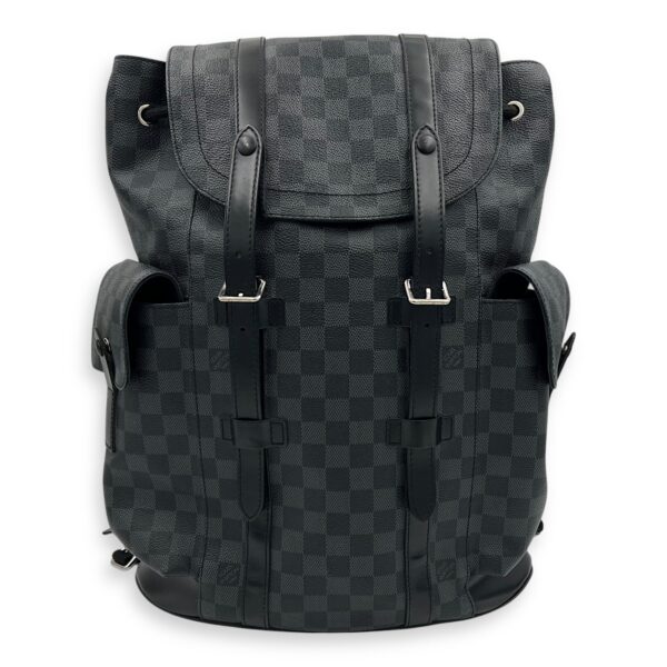 Christopher Backpack Graphite in Coated Canvas, Silver hardware