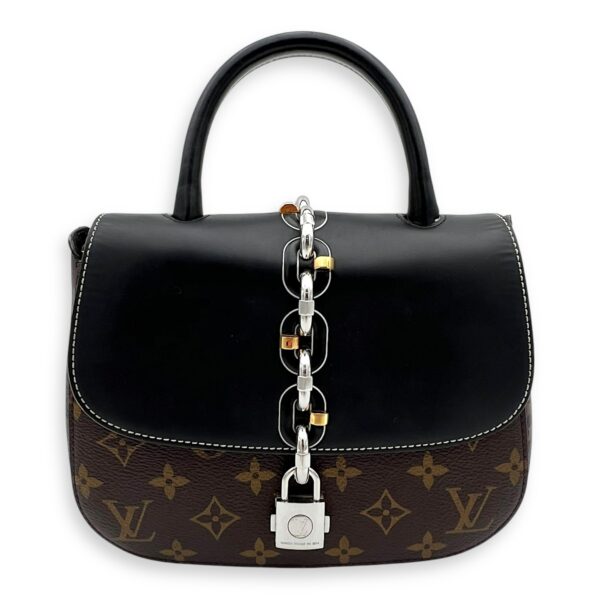 Chain It Top Handle Bag Brown in Monogram Coated Canvas, Silver hardware