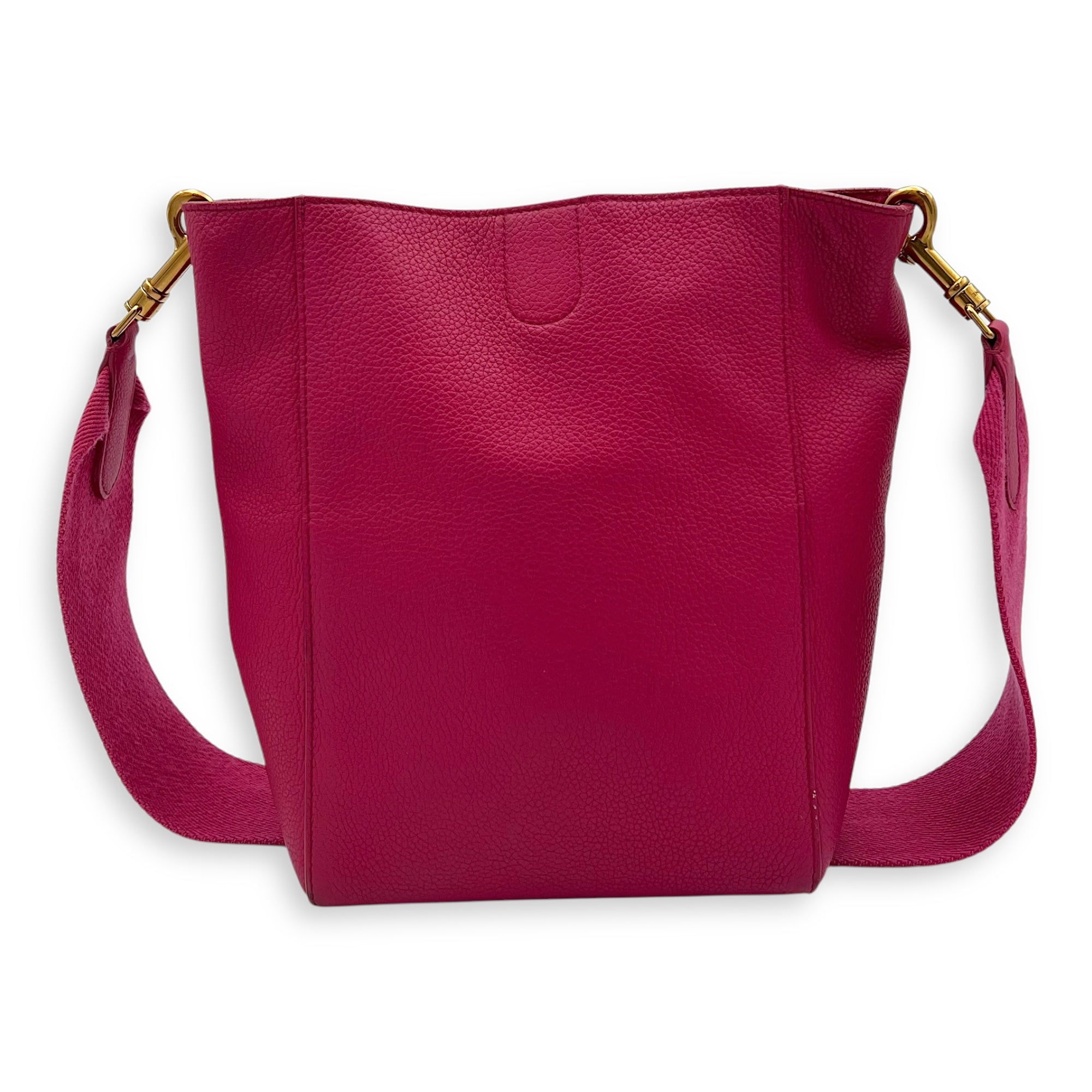Sangle Small Pink Shoulder Bag in Calfskin, Gold hardware - Image 3