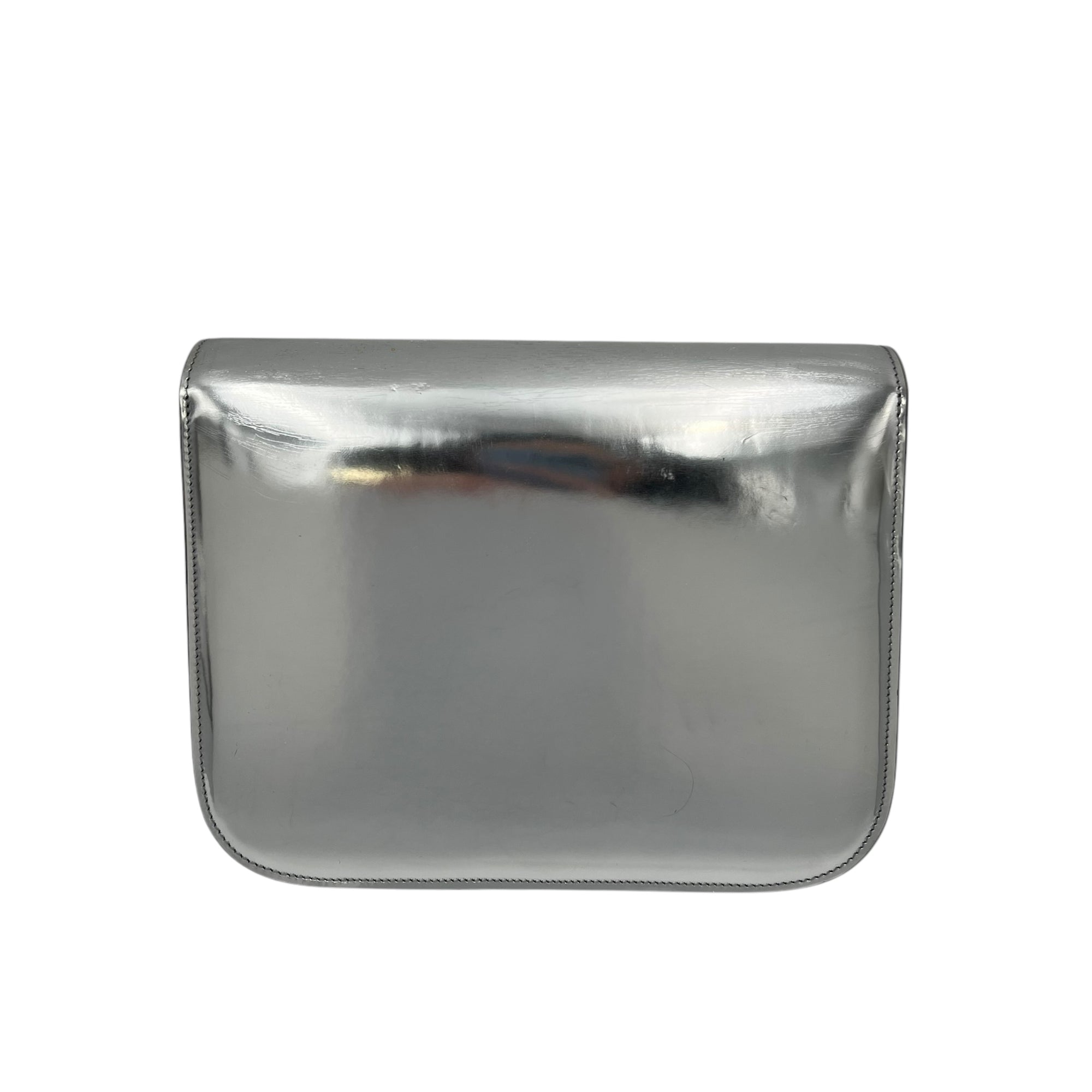 Box Medium Silver Shoulder Bag in Calfskin, Silver hardware - Image 3