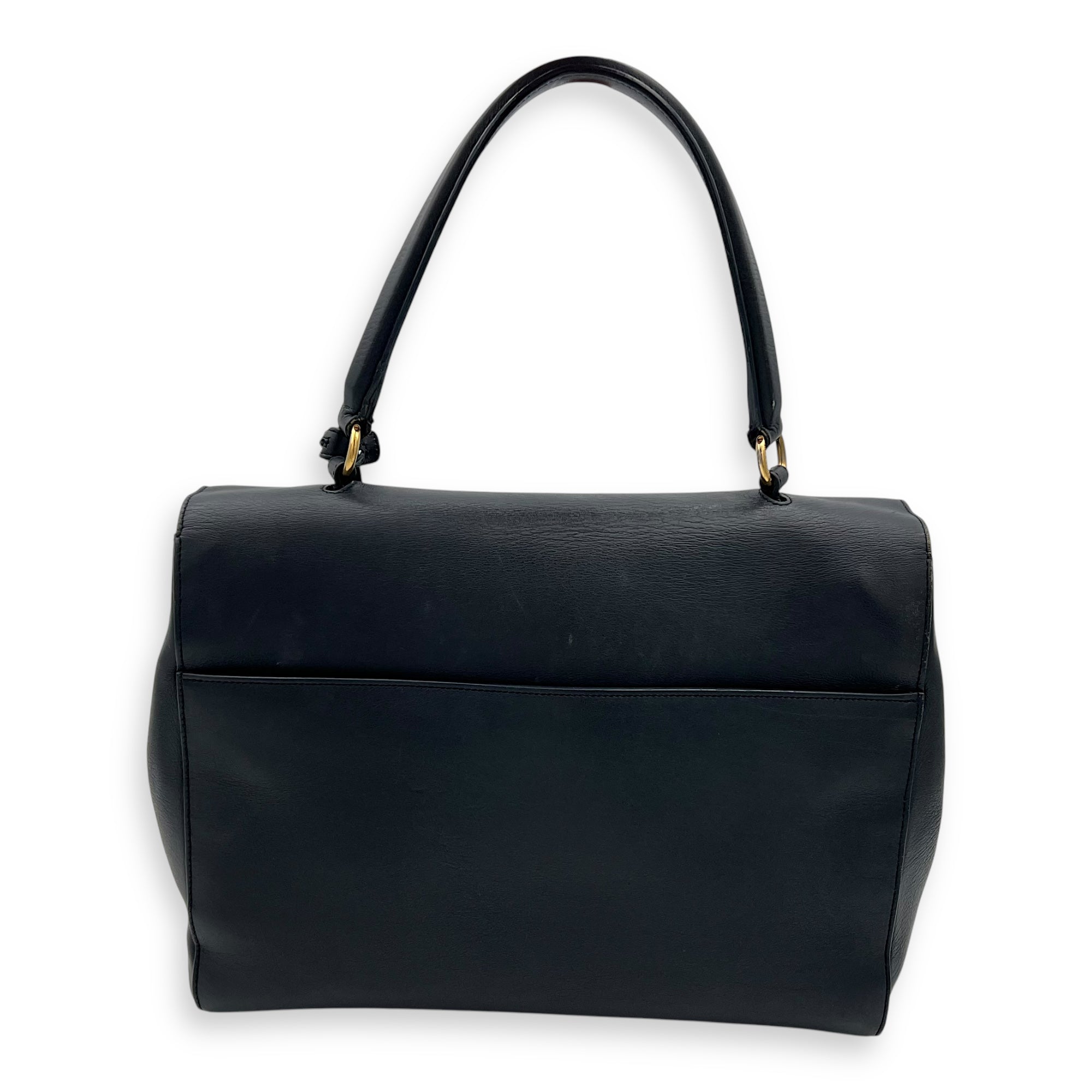 Moujik Top Handle Bag Blue in Calfskin, Gold hardware - Image 3
