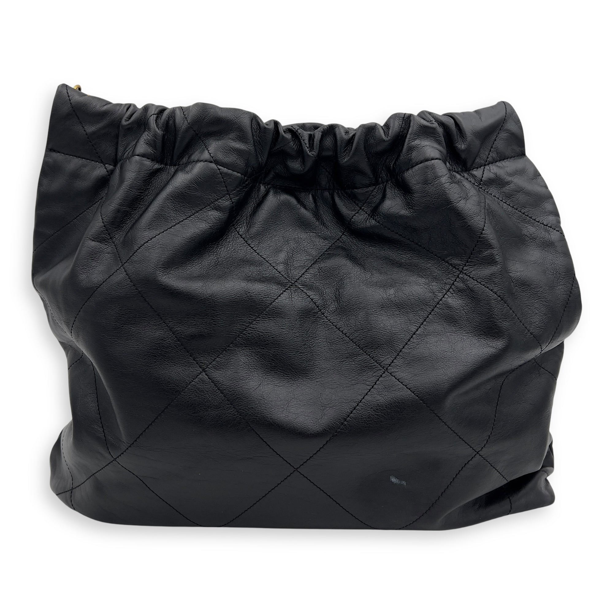 22 Tote Shoulder Bag Medium Black in Calfskin, Gold hardware - Image 3